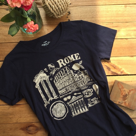 J. Crew Tops - J. Crew Rome Collector Tee Navy (L)